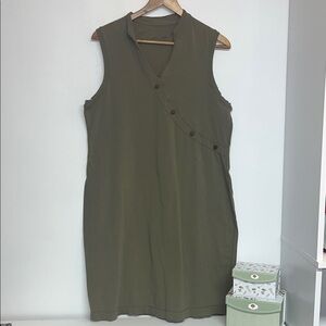 Neon Buddha Sz XL Olive Midi Dress, Yoga, Boho, Meditation, Comfort, Nirvana